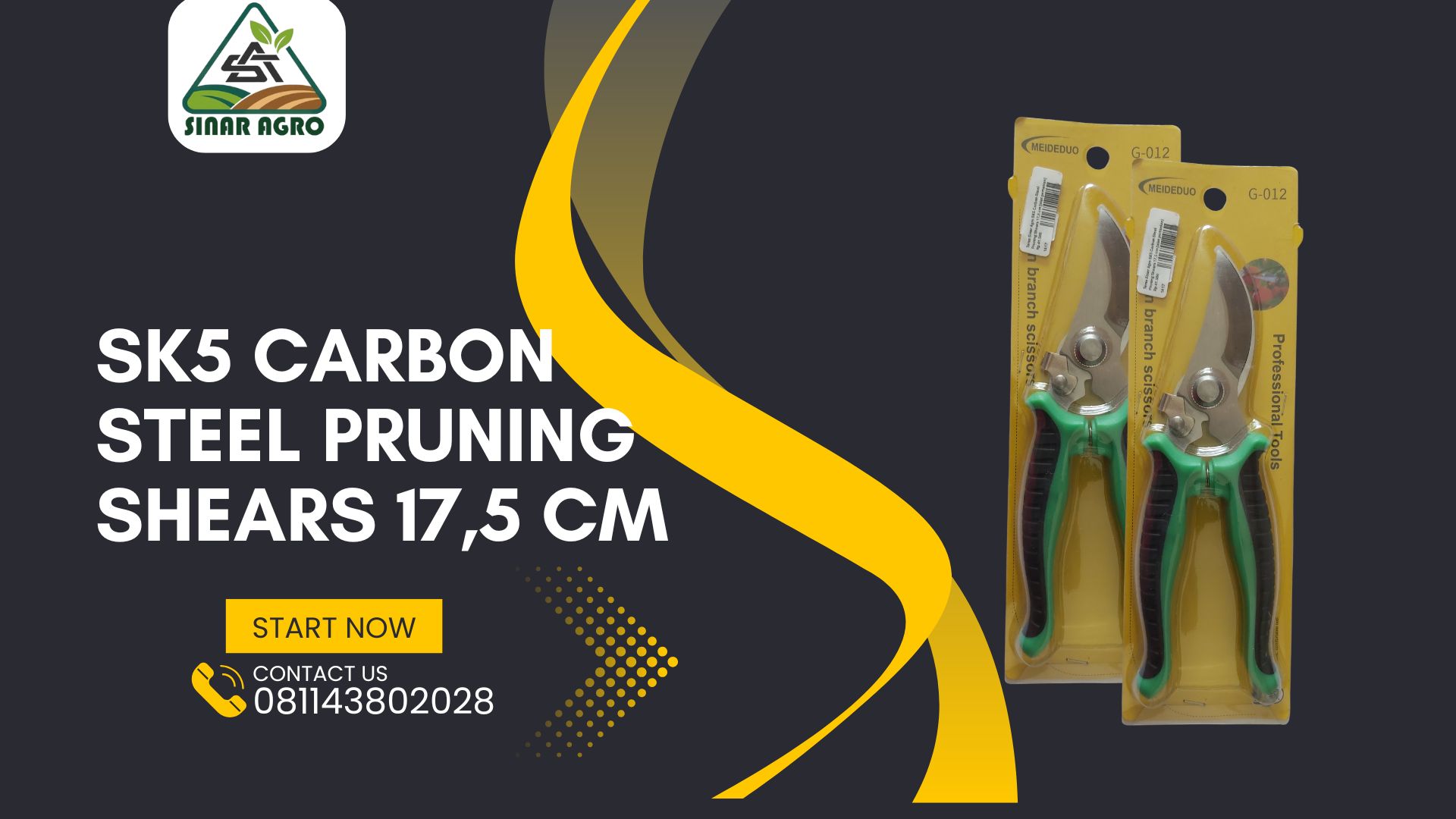 SK5 Carbon Steel Pruning Shears 17,5 cm